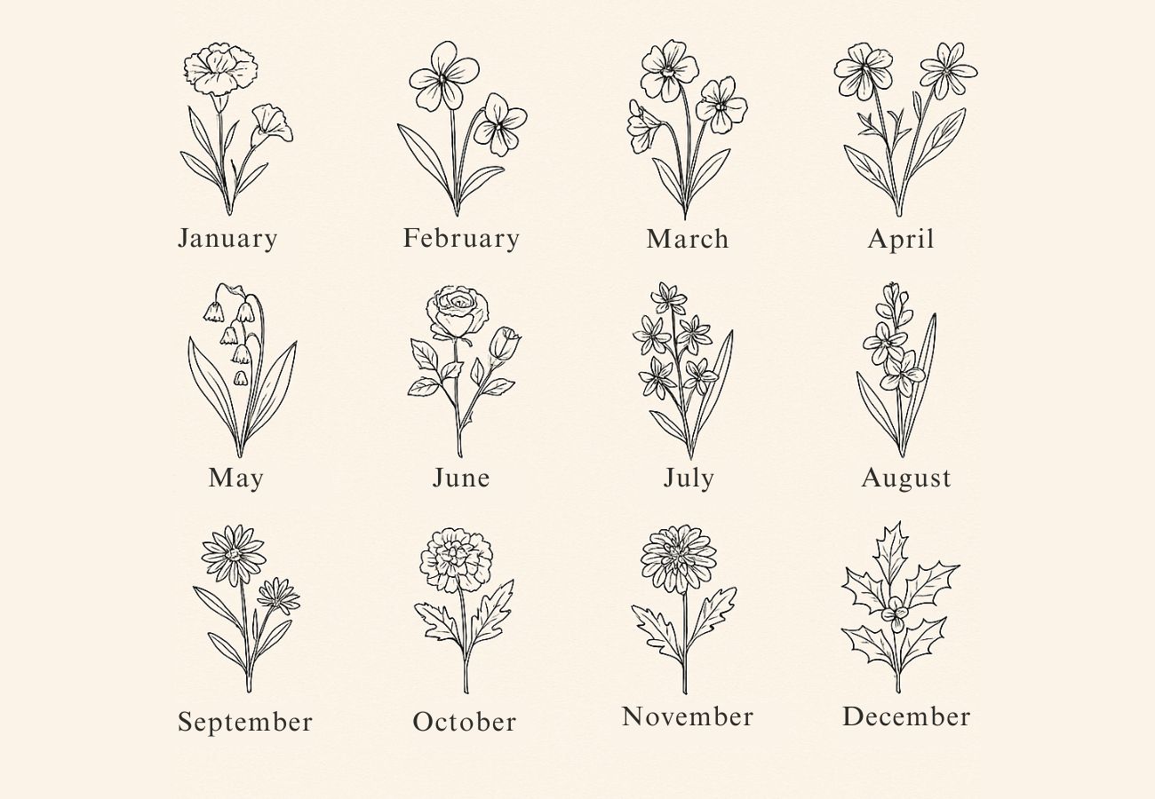 August & November Flower Tattoos Unveiled