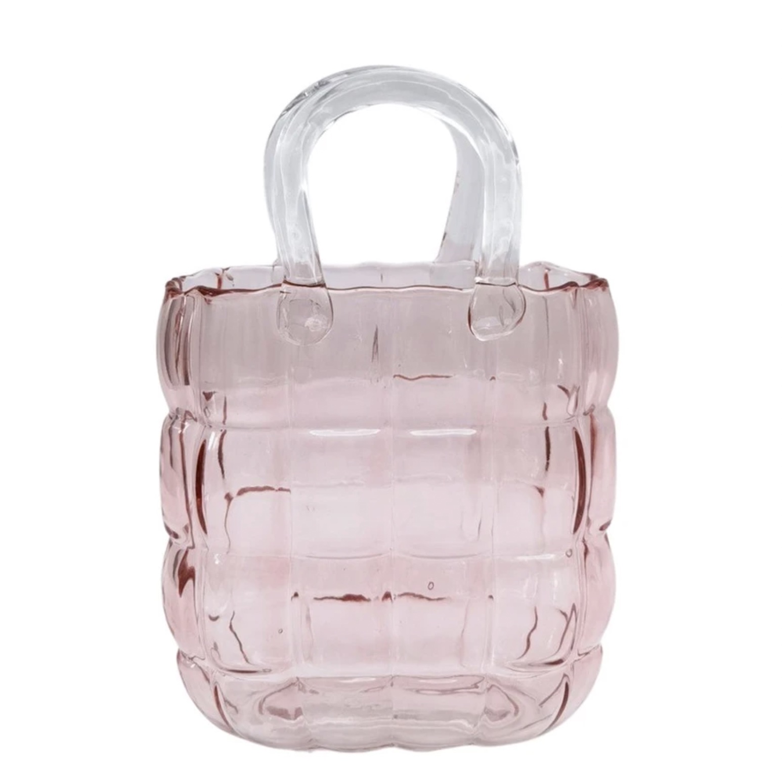 Handbag Glass Vase Pink