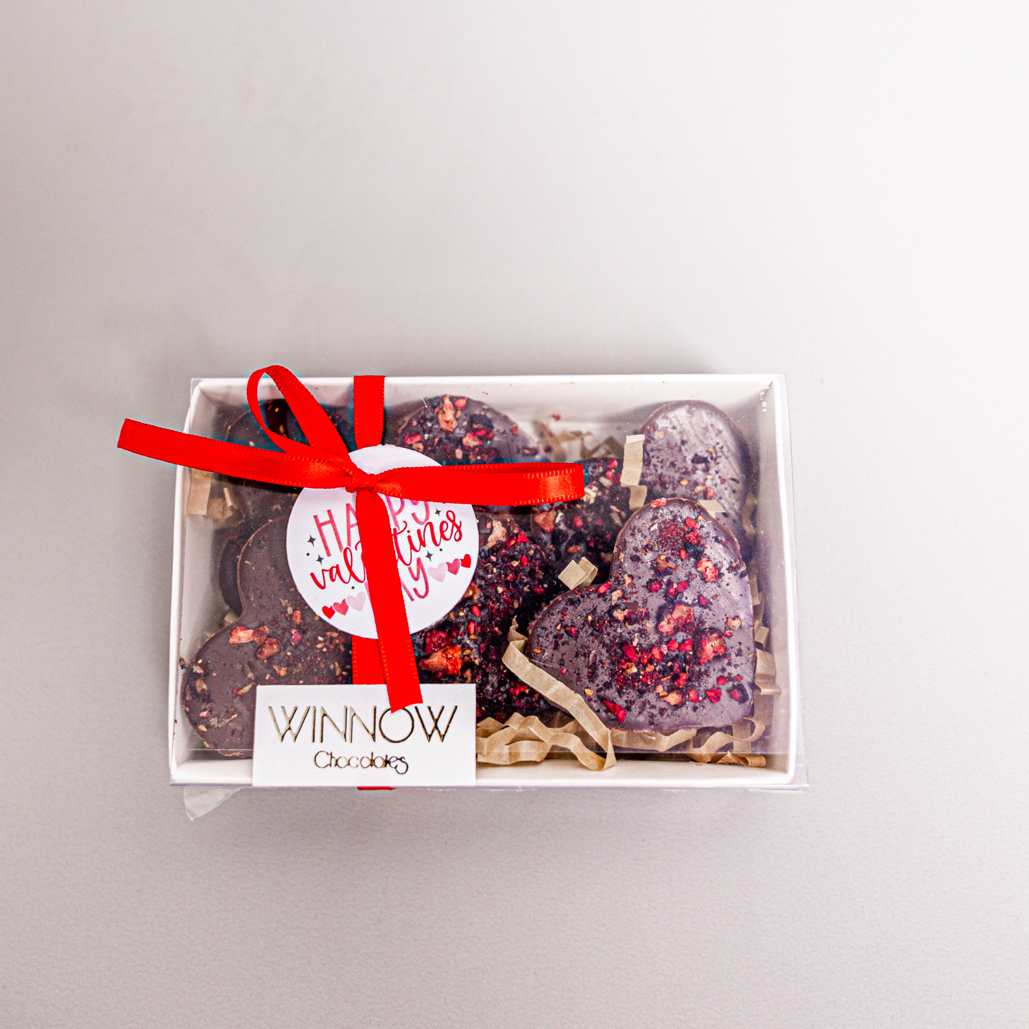 Valentine's Day Winnow Choc Dark Choc Berry Hearts