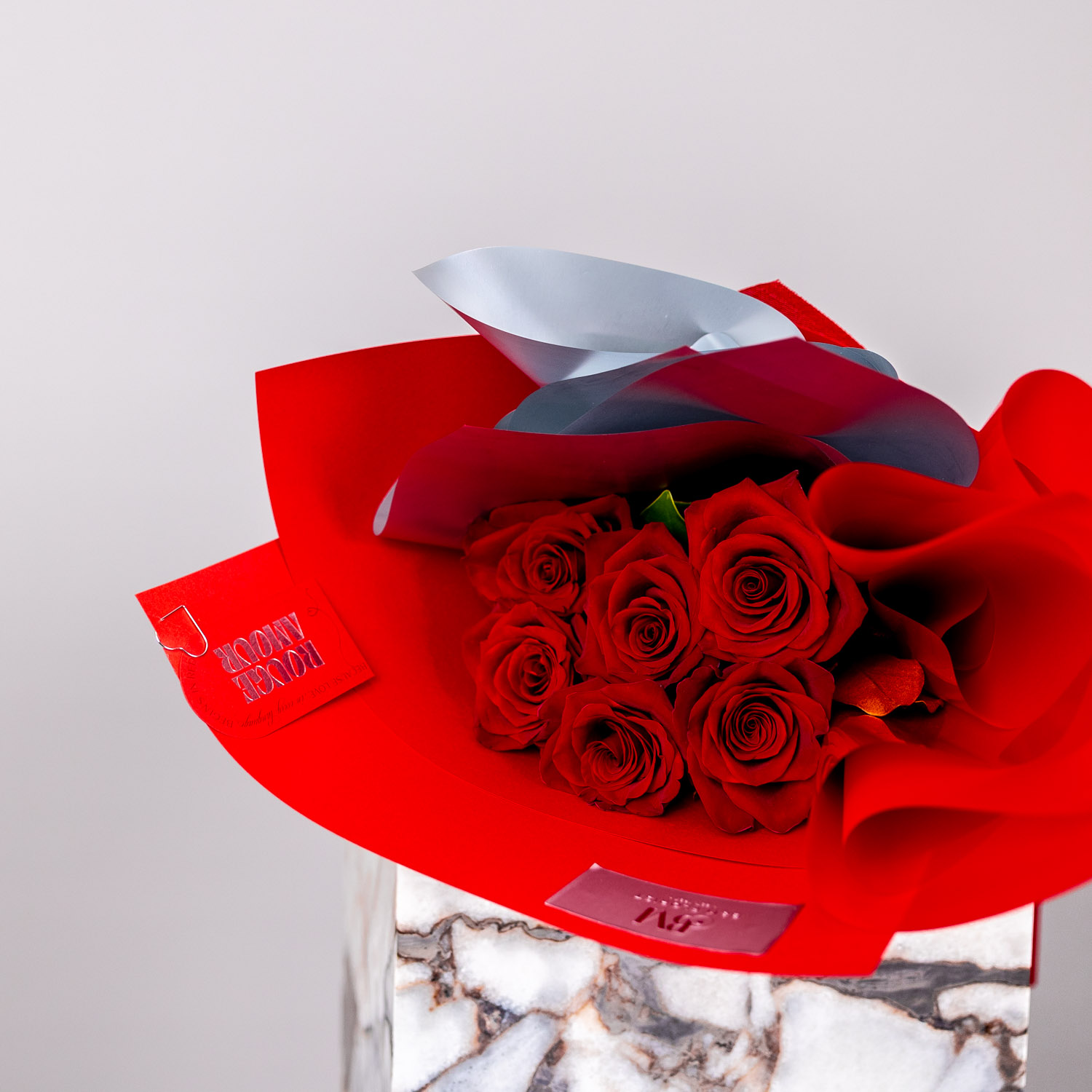 Valentine's Day Flowers - 6 Red Rose Bouquet - Image 4