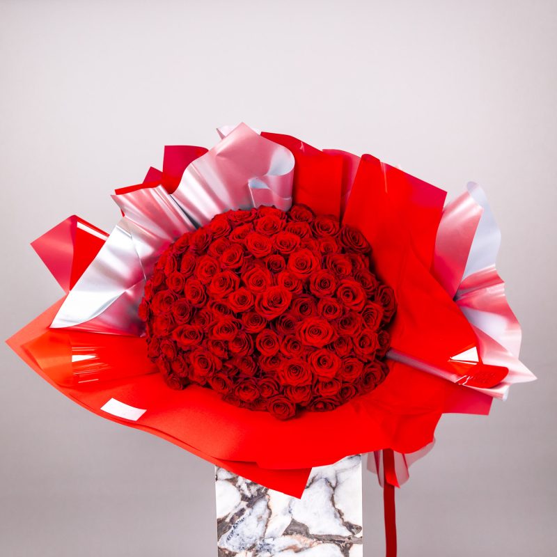 Valentine's Day Flowers - 100 Red Rose Bouquet