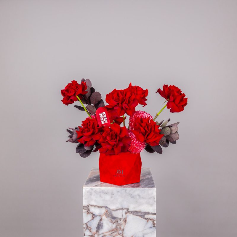 Valentine's Day Flowers- Red Rose Velvet Flower Box