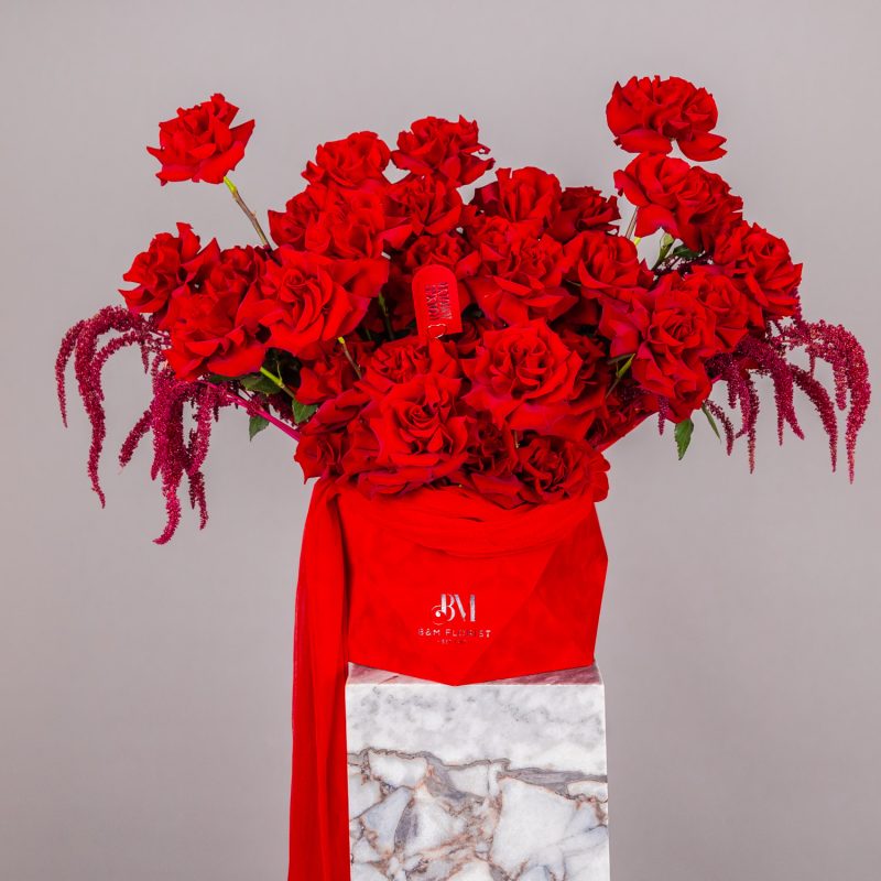 Valentine's Day Flowers - 40 Reflexed Red Rose Box