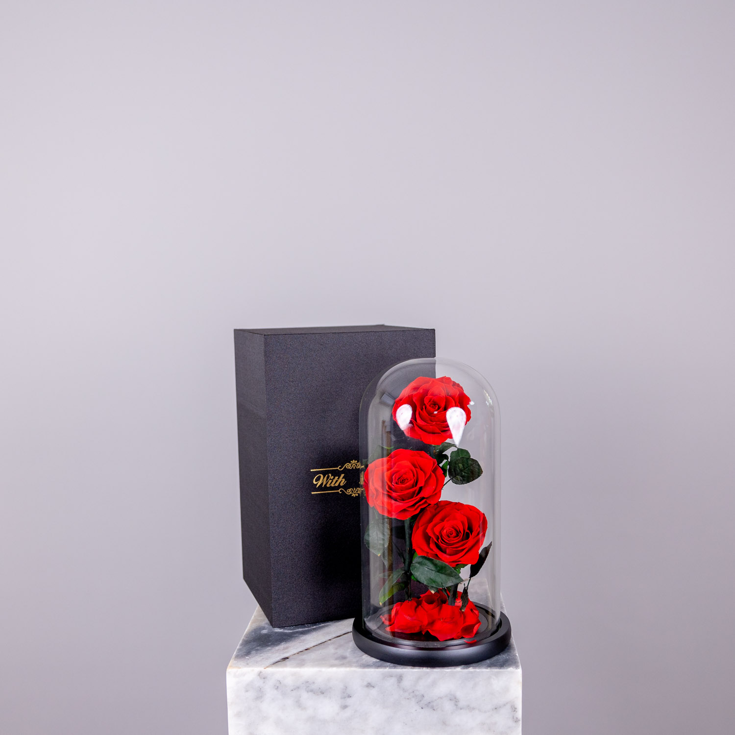 Valentine's Day Everlasting 3 Red Rose Dome - Image 2