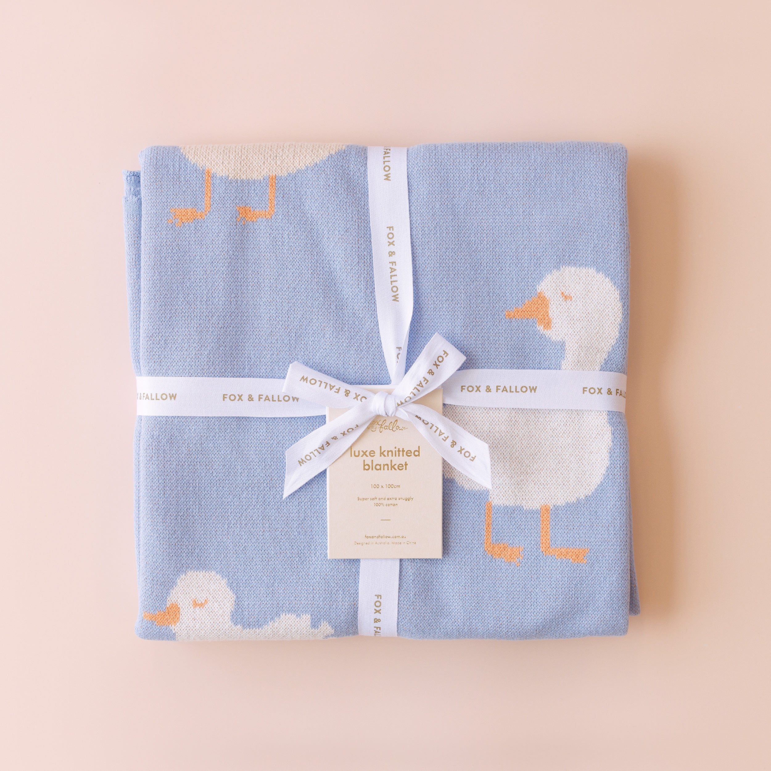 Fox & Fallow Blue Ducks Baby Blanket