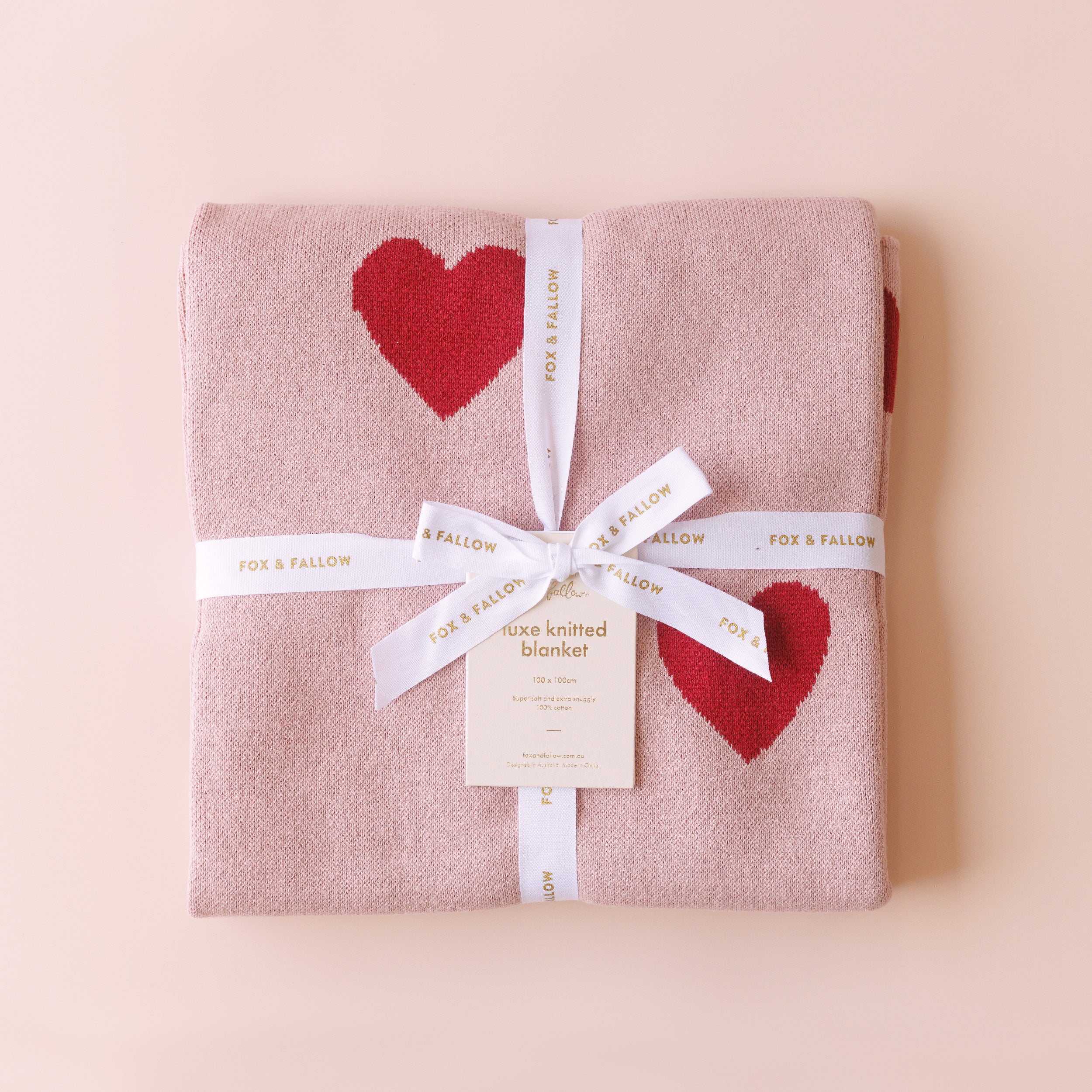 Fox & Fallow Little Hearts Baby Blanket