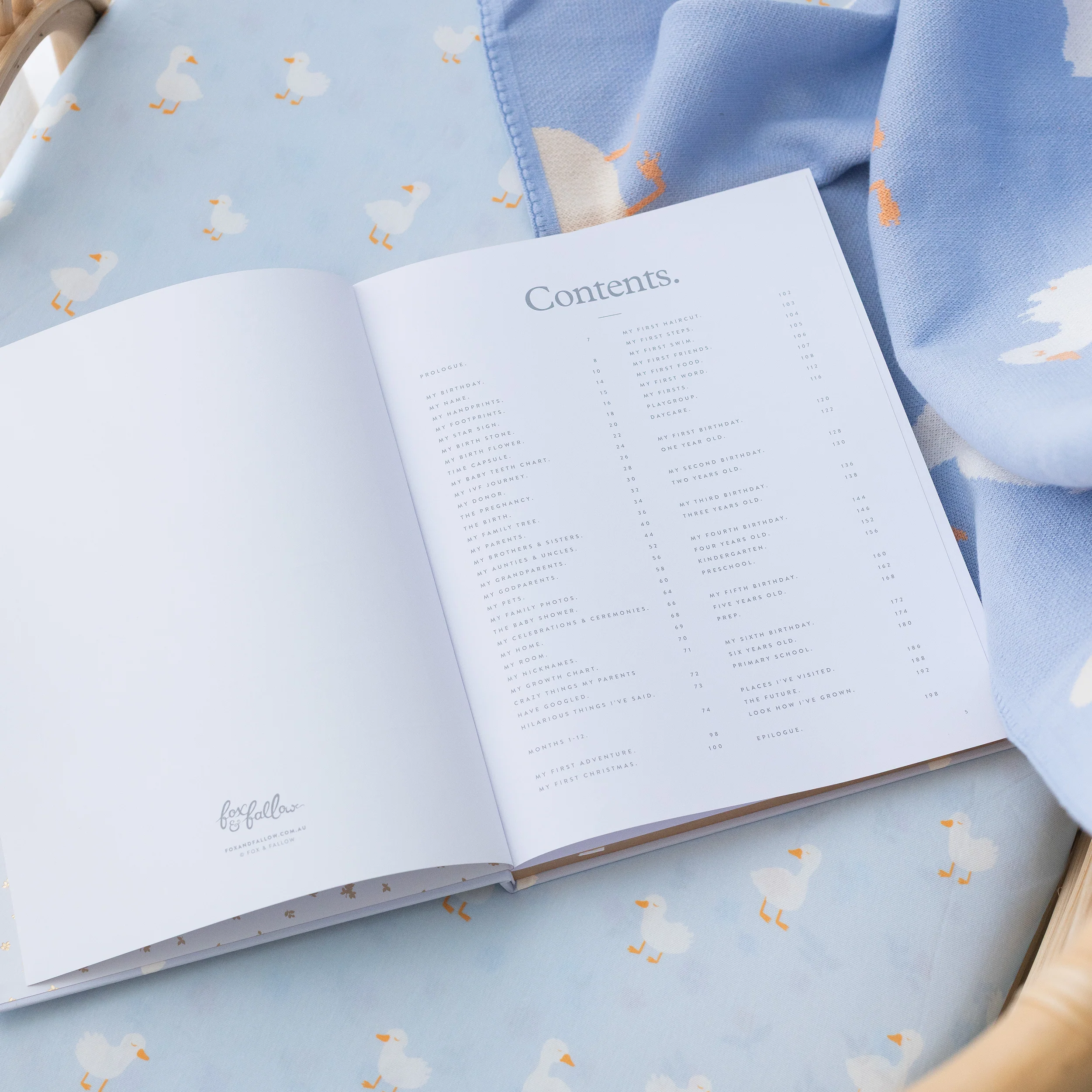 Fox & Fallow Baby Book Blue Ducks - Image 3