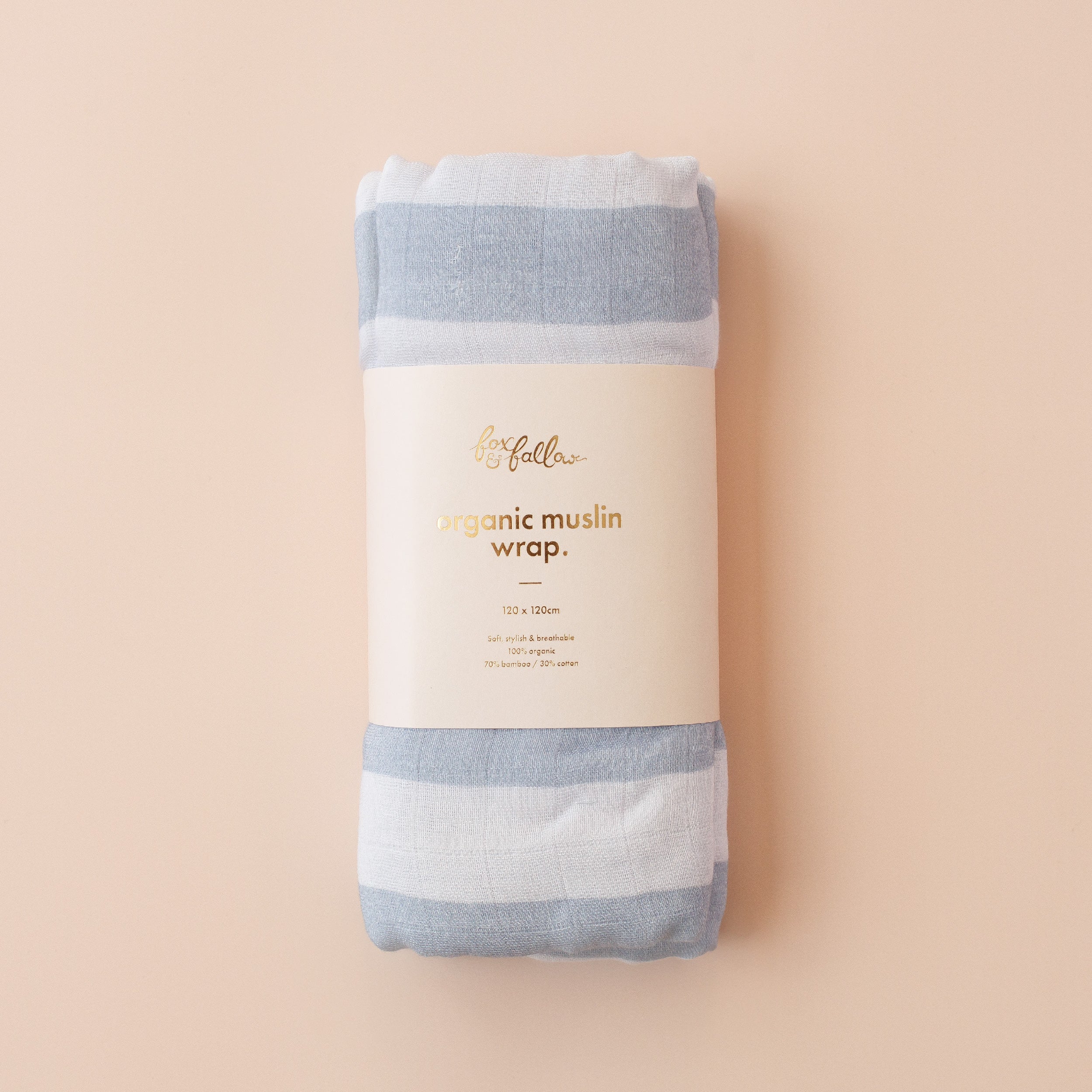 Fox & Fallow Cloud Stripe Muslin Wrap Swaddle