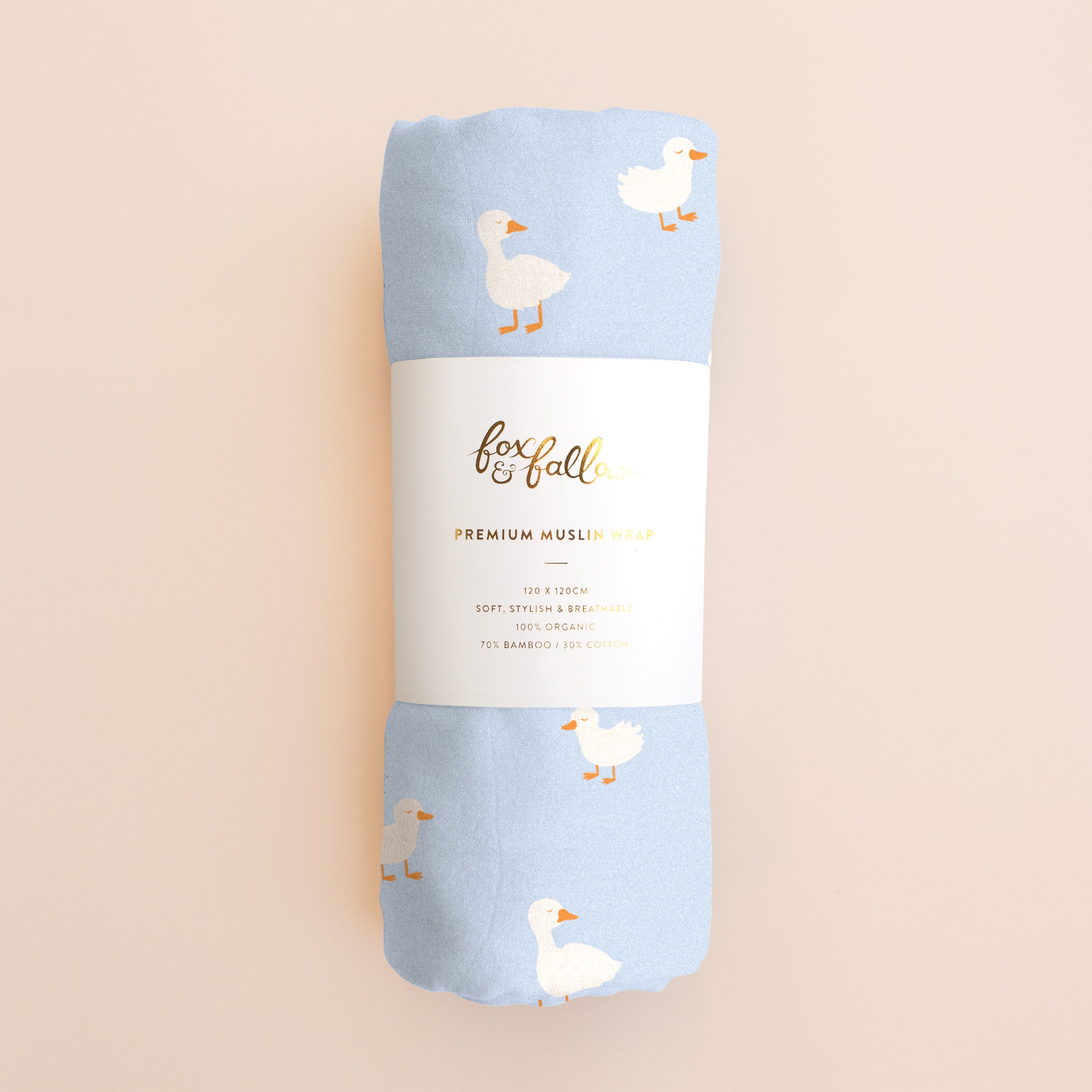 Fox & Fallow Blue Ducks Muslin Wrap Swaddle
