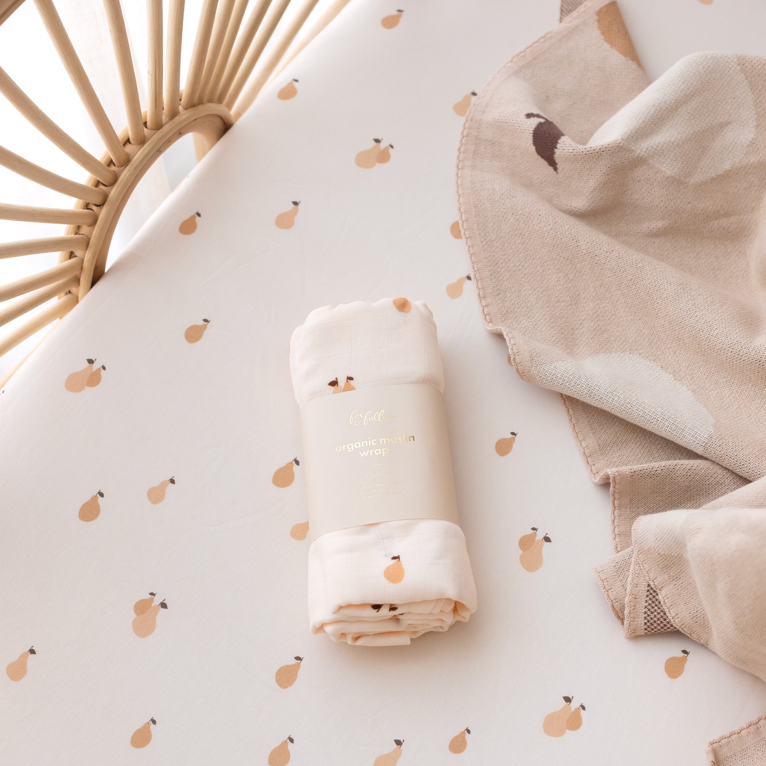 Fox & Fallow Golden Pears Baby Blanket - Image 3